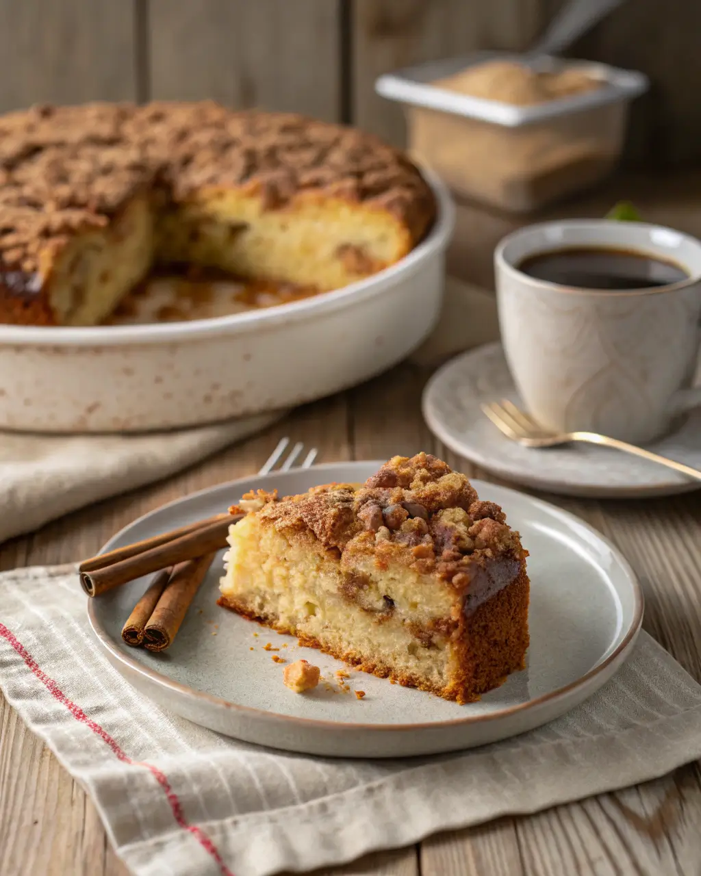 Cozy Applesauce Coffee Cake Slice