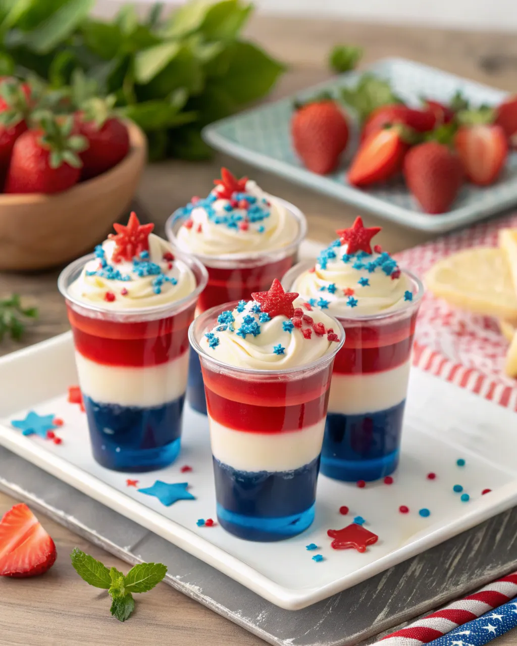 Red White and Blue Jello Shots