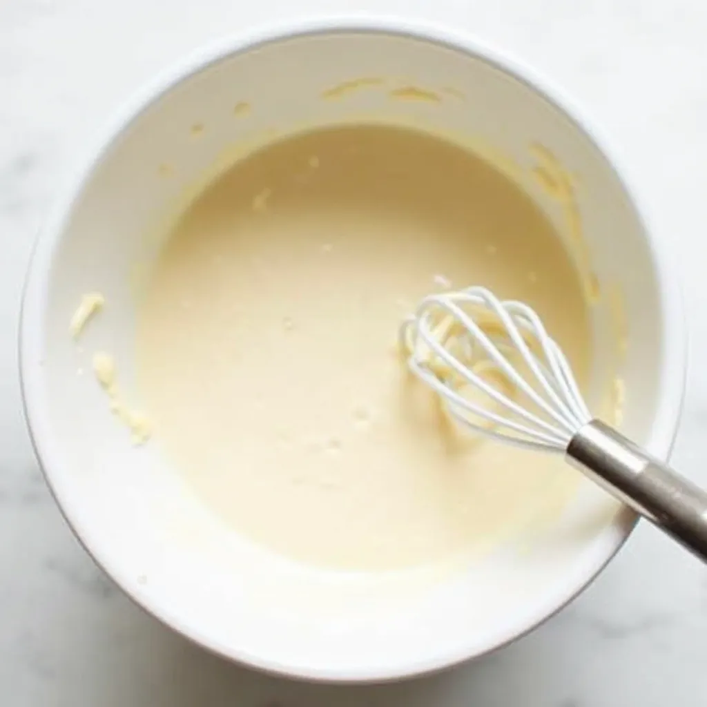 Whisked coconut vanilla cream in white bowl