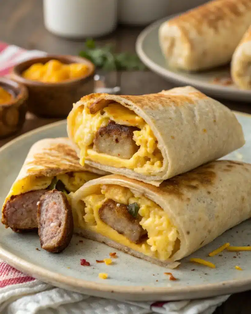 Sausage Egg and Cheese Breakfast Roll-Ups