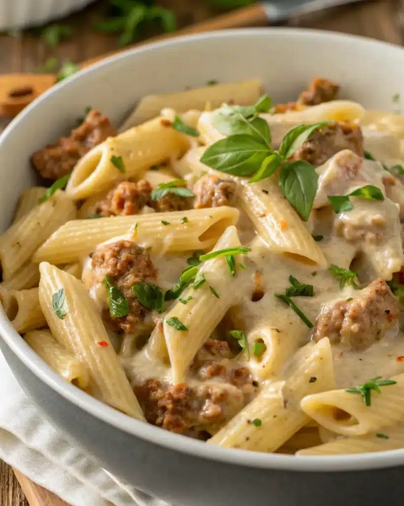 high-protein beef pasta