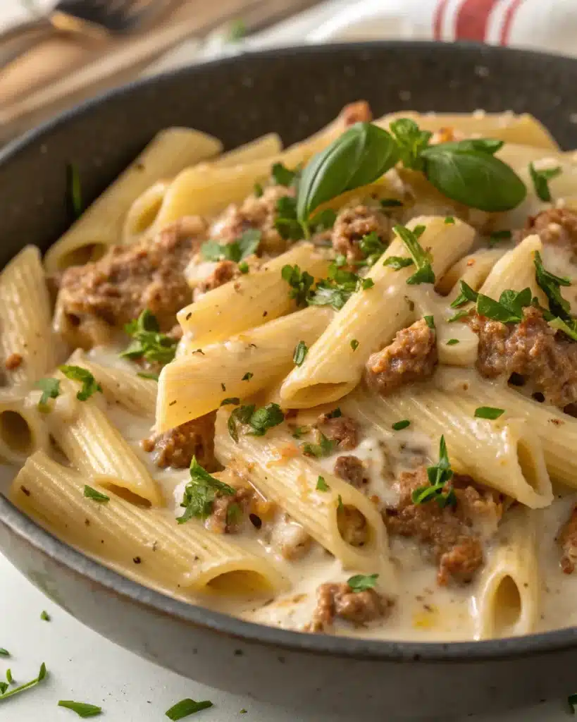 high-protein beef pasta