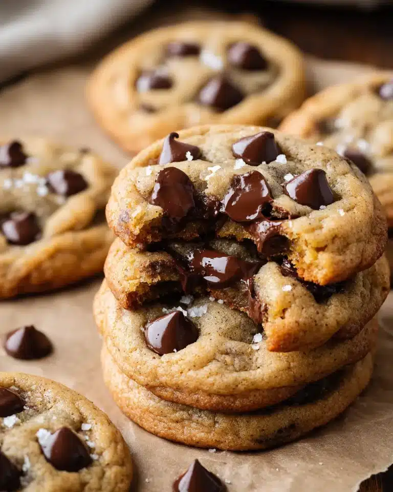 Soft banana chocolate chip cookies with gooey centers and melted chocolate chips.