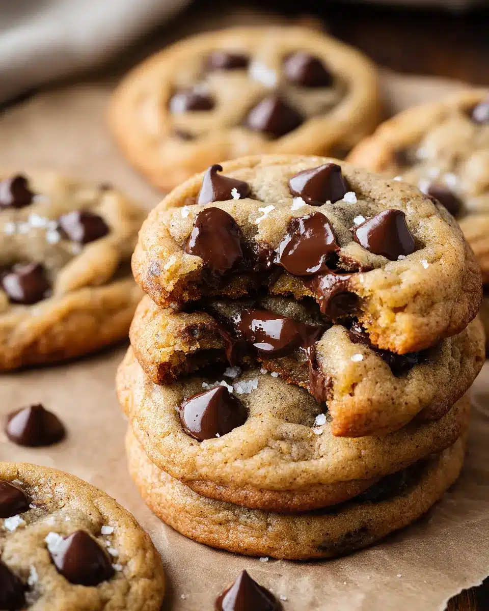 Soft banana chocolate chip cookies with gooey centers and melted chocolate chips.