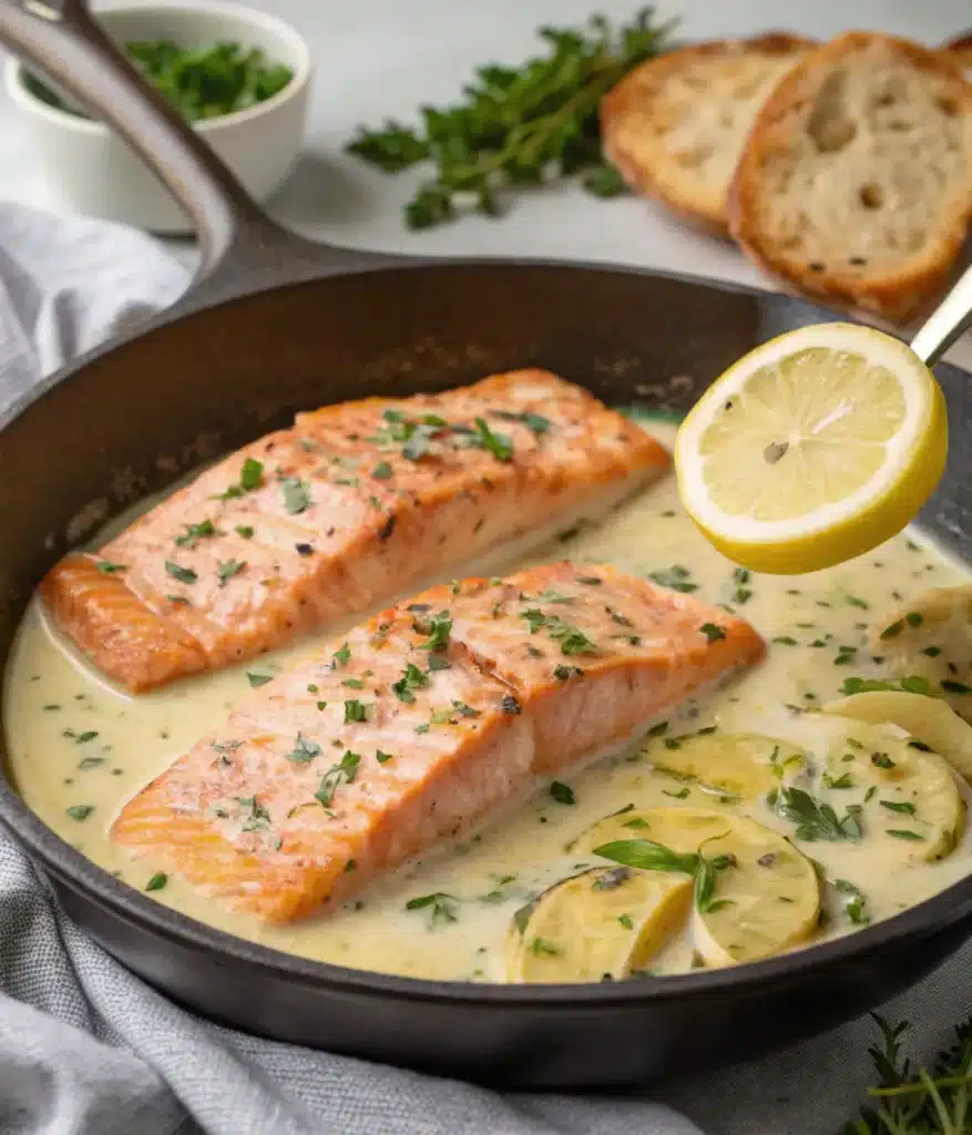 Creamy Lemon Butter Salmon Recipe