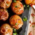 Crispy roasted skull-shaped Halloween potatoes with herbs