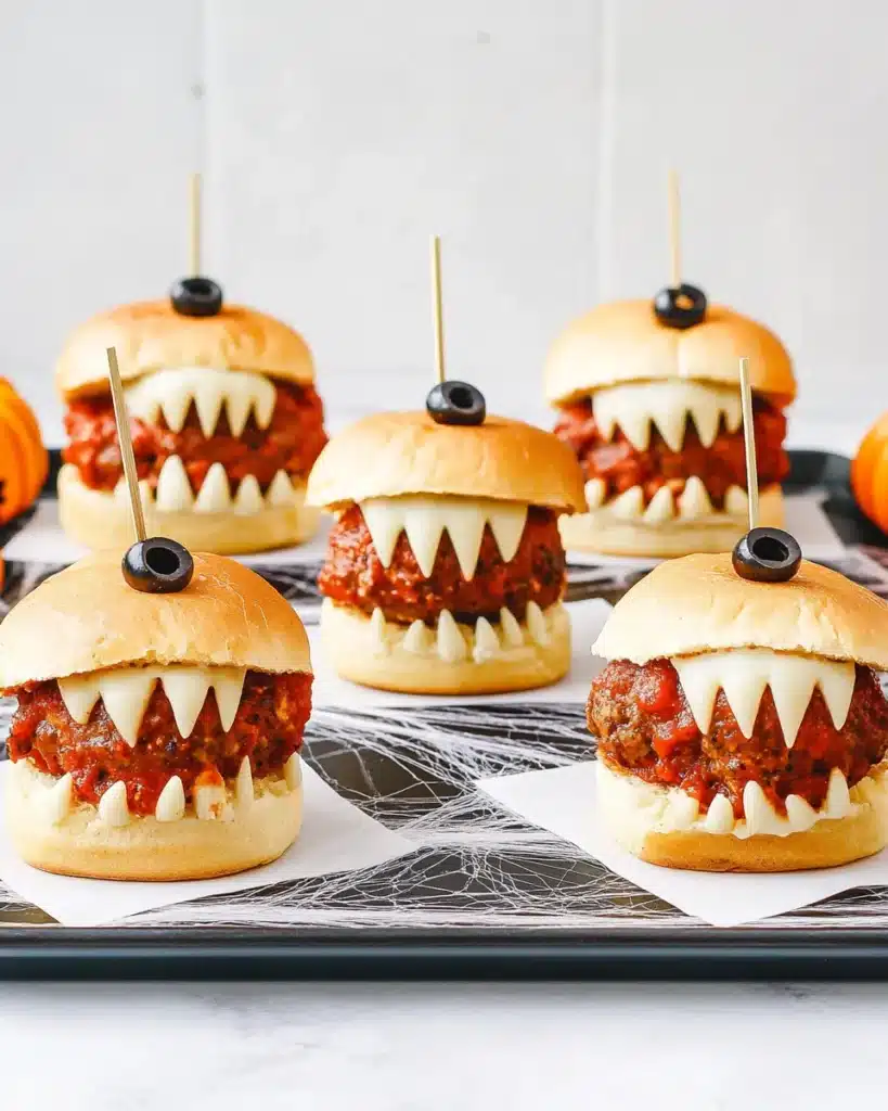 HALLOWEEN MONSTER MEATBALL SLIDERS