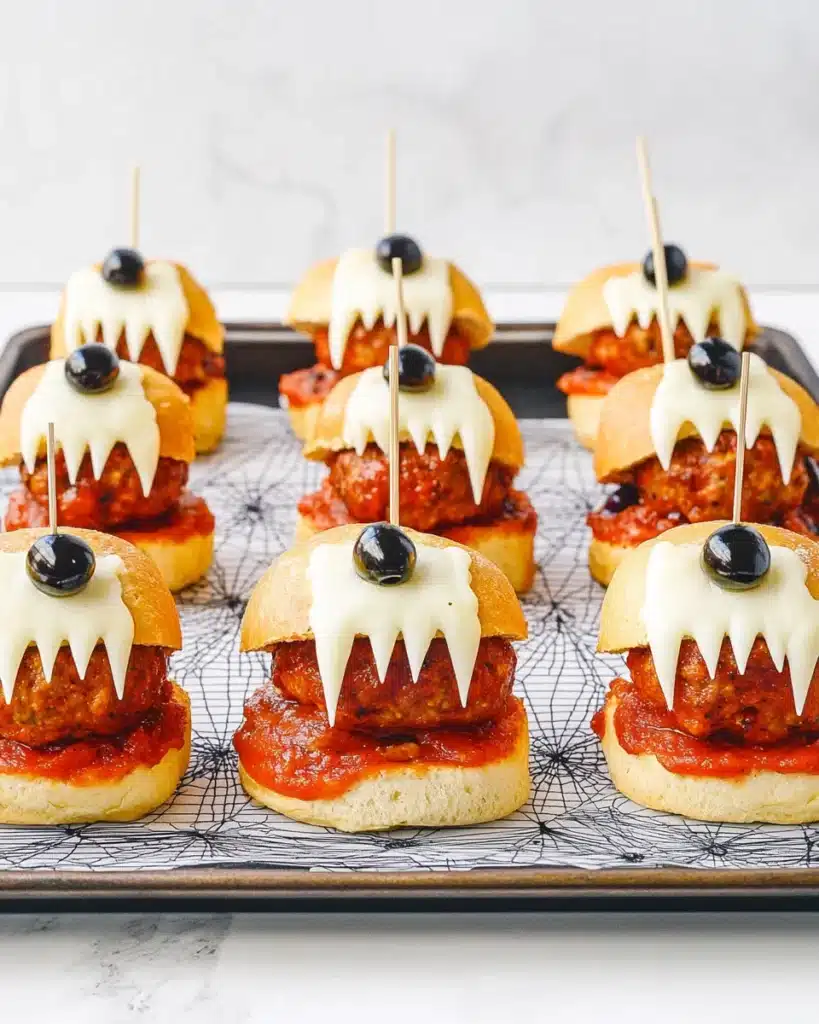 HALLOWEEN MONSTER MEATBALL SLIDERS