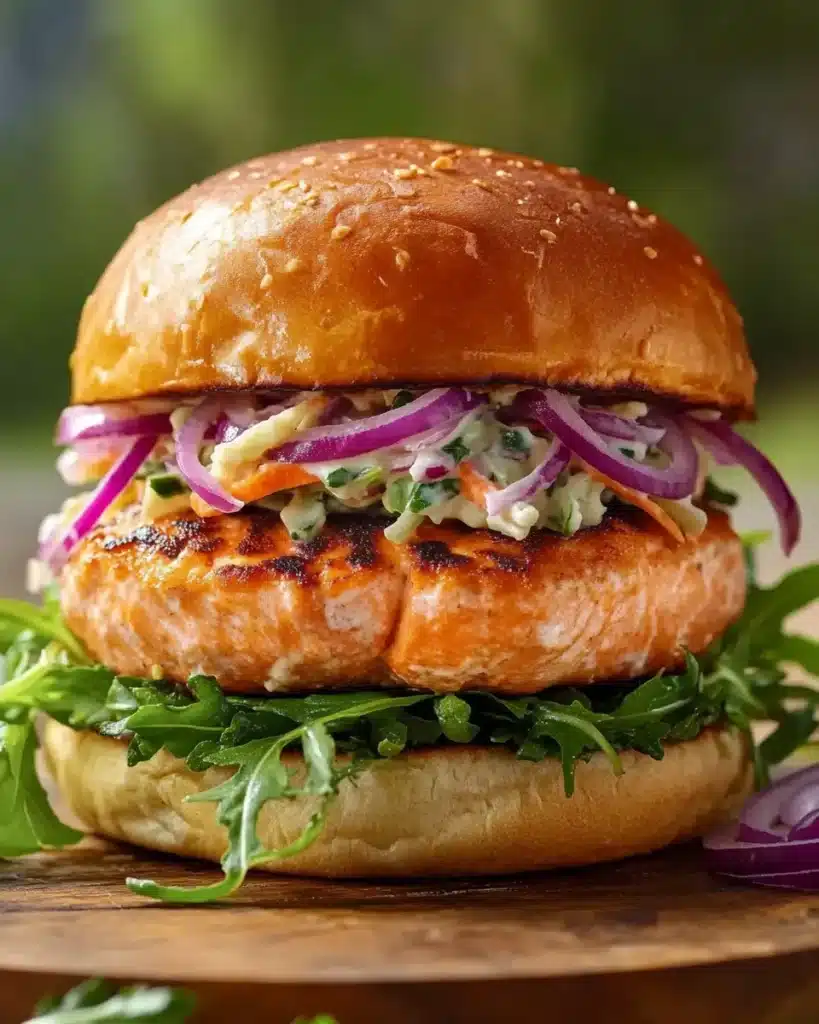 Salmon Burgers with Slaw