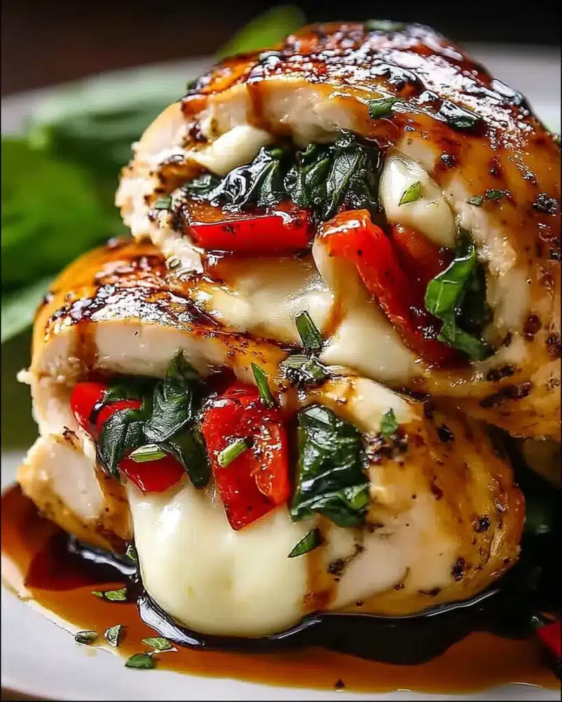 Roasted Red Pepper & Mozzarella Stuffed Chicken