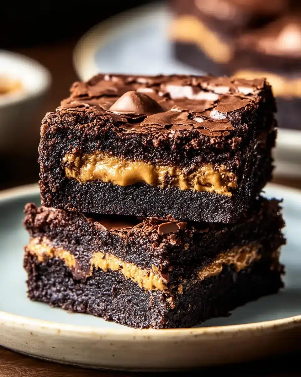 Fudgy Reese’s Brownie Bliss with peanut butter filling