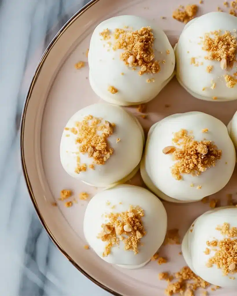 Pumpkin cheesecake truffles with graham cracker topping