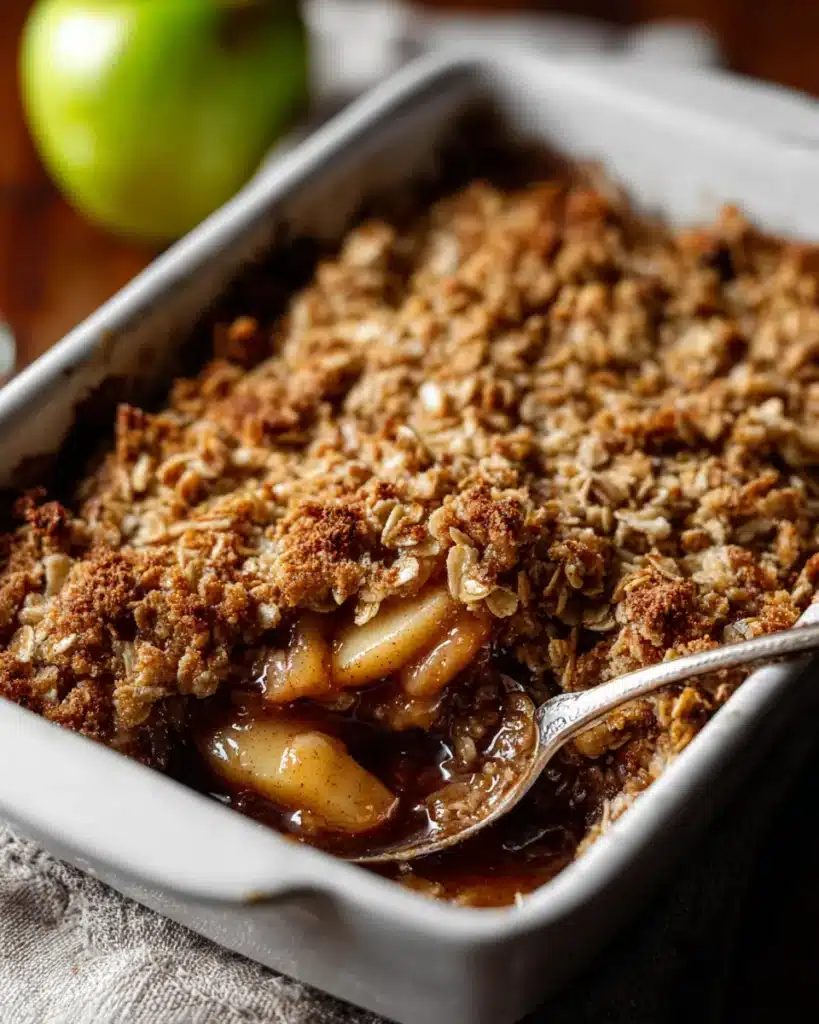 Homemade Pioneer Woman apple crisp served fresh from the oven