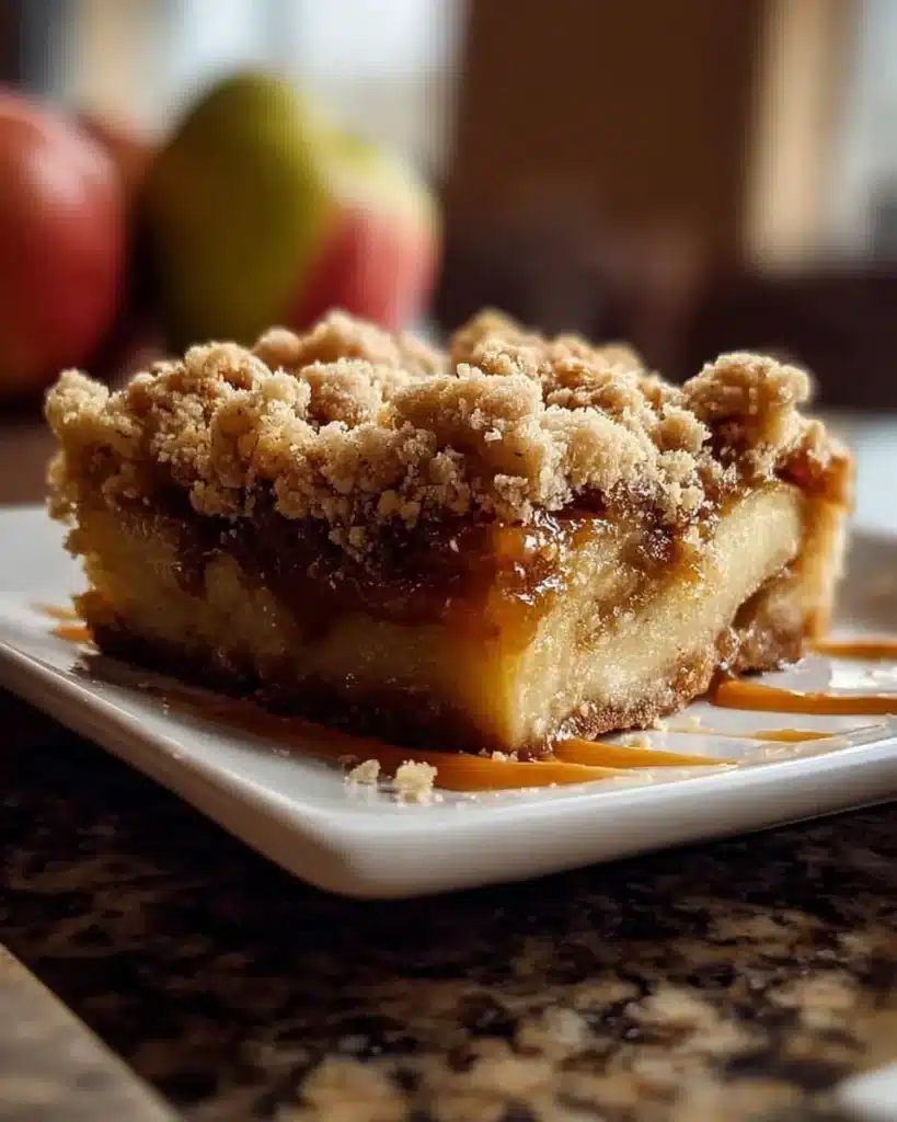 Salted Caramel Apple Crumble Bars Fall Treat 